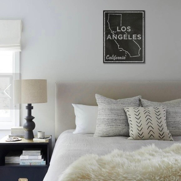 John Golden Map of Los Angeles, California Dated 2/5/15 on Wood Black and Grey - Picture 2 of 9